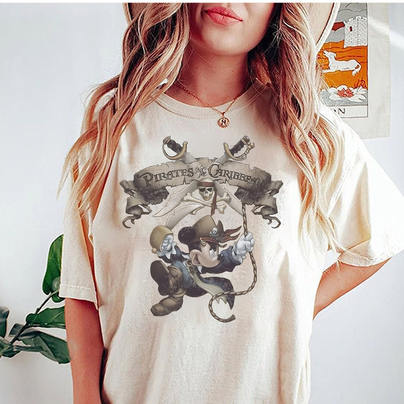 Disney Pirates Shirt, Funny Mickey Mouse Shirt, Vintage Pirates Of The Caribbean, Disneyland Shirt, Pirates Ride Shirt, Mickey Caribbean - 1.jpg
