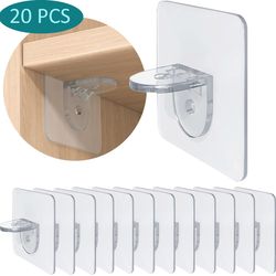 6/10/20pcs Adhesive Shelf Brackets: Punch-Free Support Pegs for Kitchen Cabinets, Bookshelves & Closets