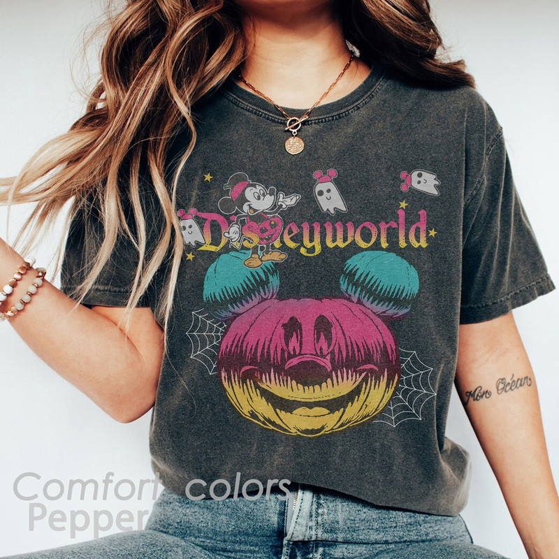Disneyworld Halloween Comfort Colors Shirt, Mickey Pumpkin Shirt, Halloween Matching Shirt, Spooky Season Shirt, Disney Family Shirt - 1.jpg