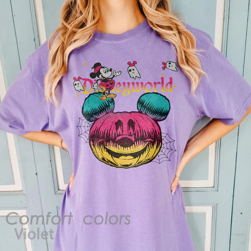 Disneyworld Halloween Comfort Colors Shirt, Mickey Pumpkin Shirt, Halloween Matching Shirt, Spooky Season Shirt, Disney Family Shirt - 3.jpg