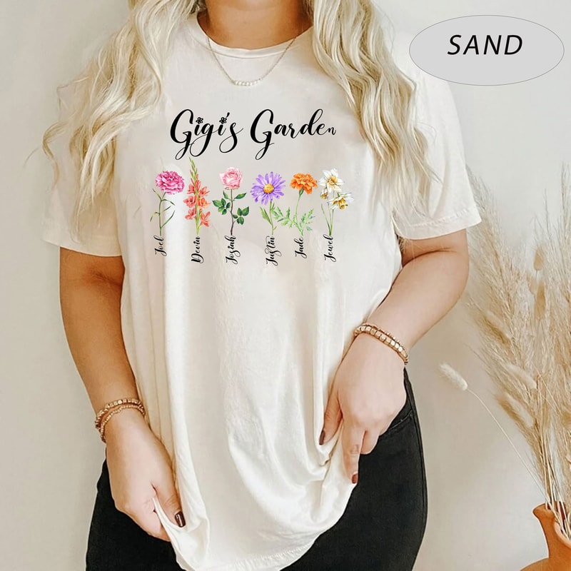 Gigi Garden Shirt, Mothers Day Gift for Gigi, Birth Month Flowers, Personalized Gifts for Grandma, Gigi Gift, Gigi Shirt - 4.jpg