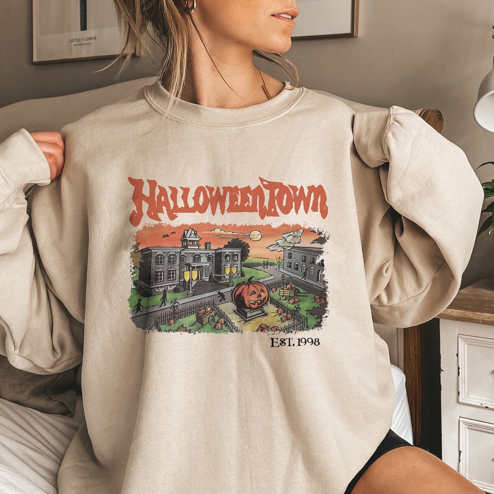 Halloweentown Est 1998 Sweatshirt Hoodie, Vintage Halloweentown Sweatshirt, Pumpkin Halloween Town 1998 Shirt, Cute Fall Sweatshirt - 2.jpg