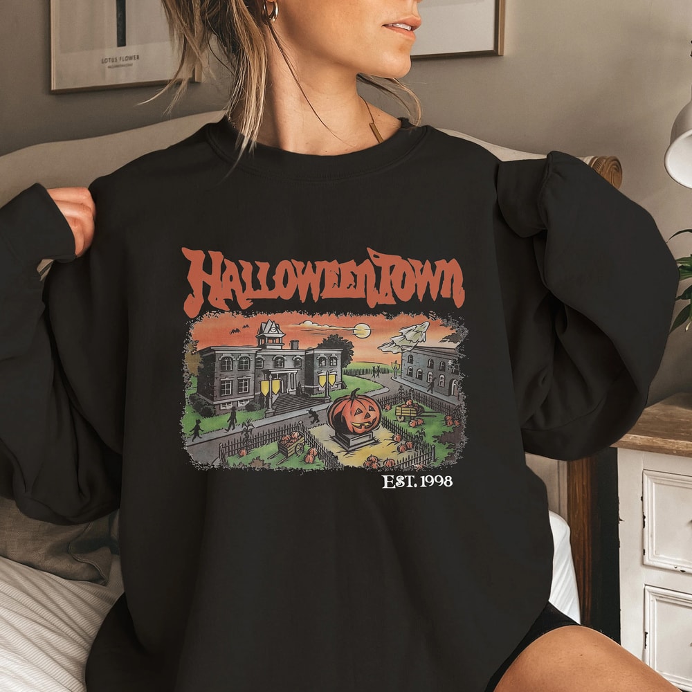 Halloweentown Est 1998 Sweatshirt Hoodie, Vintage Halloweentown Sweatshirt, Pumpkin Halloween Town 1998 Shirt, Cute Fall Sweatshirt - 3.jpg