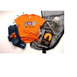 halloween t shirt, peace love boo, halloween gift, peace shirt, love tee, boo shirt, halloween keepsake, gift for hallow