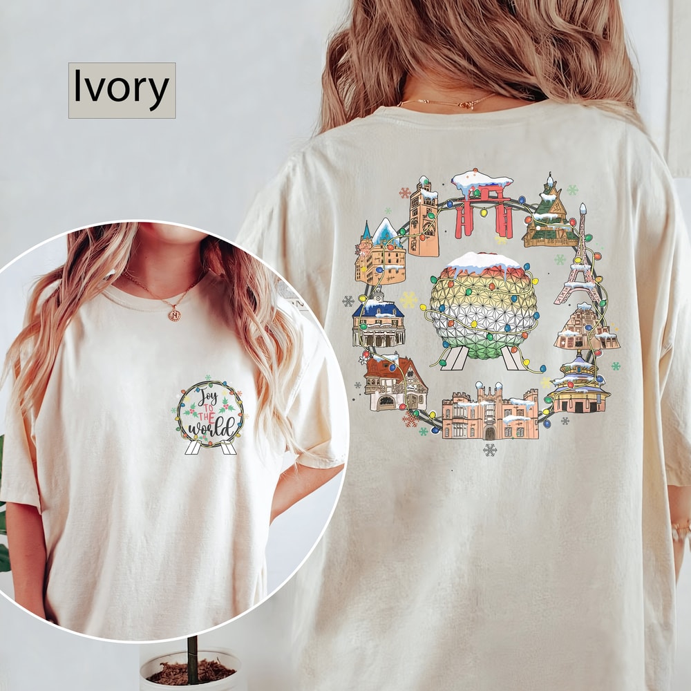 Joy To The World Disney Christmas Shirt, Epcot Christmas Shirt, Disney Christmas Family Shirt, Disney Epcot Shirt, Disney Group Shirt - 2.jpg