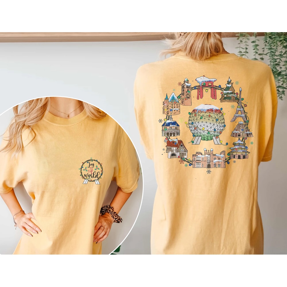 Joy To The World Disney Christmas Shirt, Epcot Christmas Shirt, Disney Christmas Family Shirt, Disney Epcot Shirt, Disney Group Shirt - 3.jpg