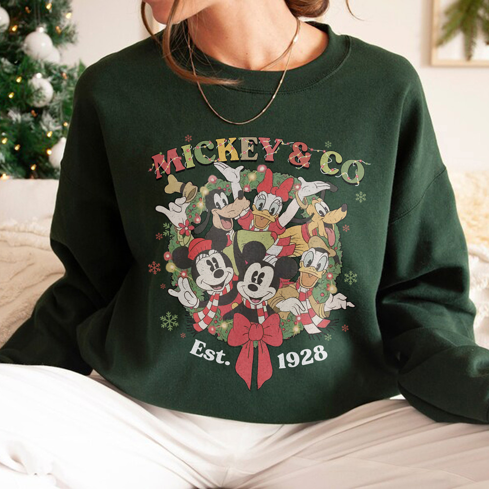 Mickey and Friends Christmas Sweatshirt, Disneyland Christmas Sweatshirt, Disney Christmas Shirt, Christmas Family Shirts, Christmas Sweater - 1.jpg