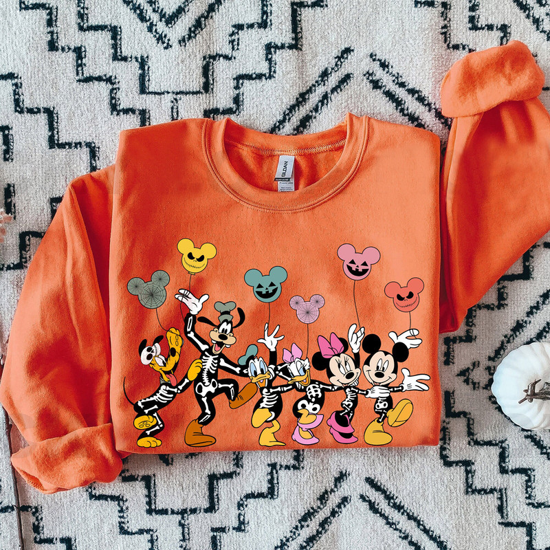 Mickey and Friends Skeleton Halloween SweatShirt, Disney Skeleton Halloween Shirt, Halloween Balloon Shirt, Halloween Group Shirt, Halloween - 3.jpg