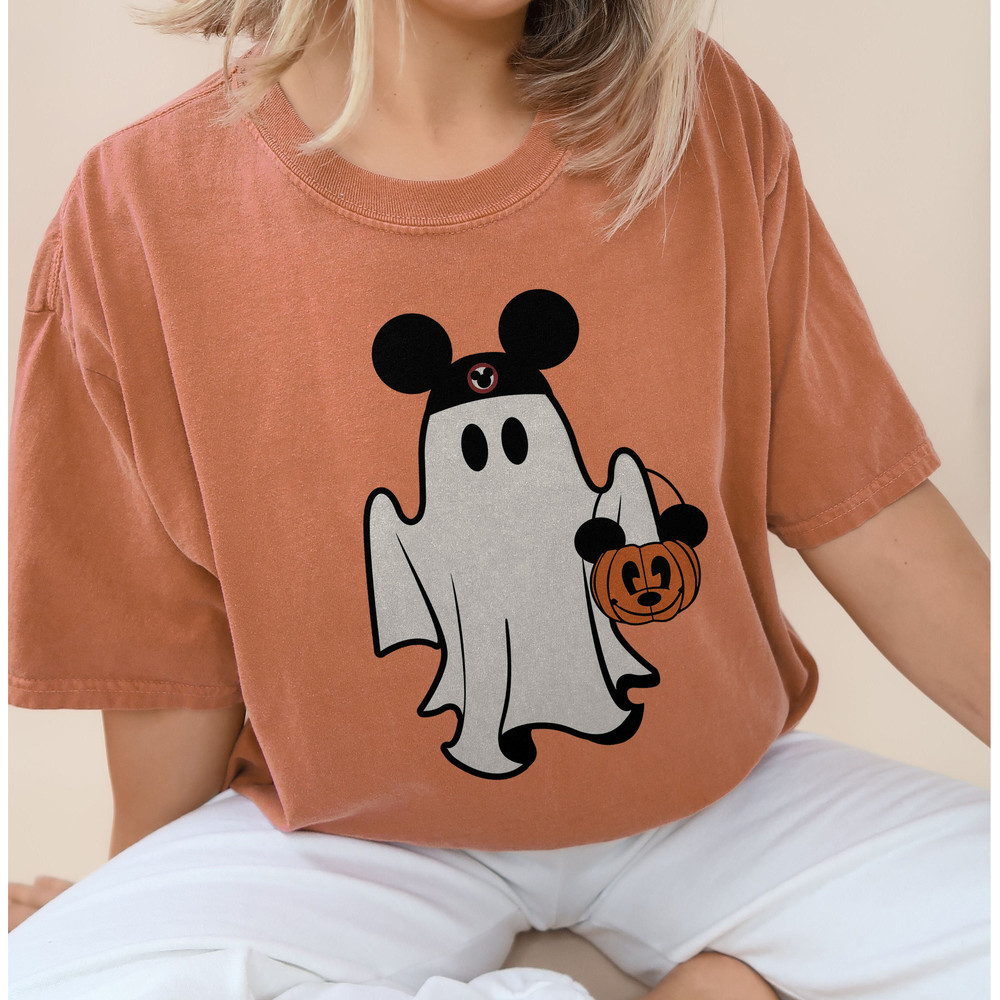 Mickey Ghost Comfort Colors Shirt, Mickey Halloween Shirt, Mickey's Not So Scary Shirt, Halloween Family Matching Shirt, Halloween Party Tee - 1.jpg
