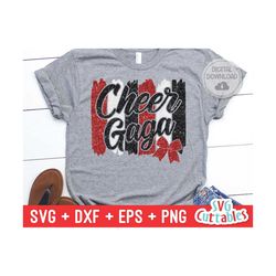 cheer gaga svg - cheer cut file - cheer bow svg - dxf - eps - png - cheerleader - brush strokes - silhouette - cricut -