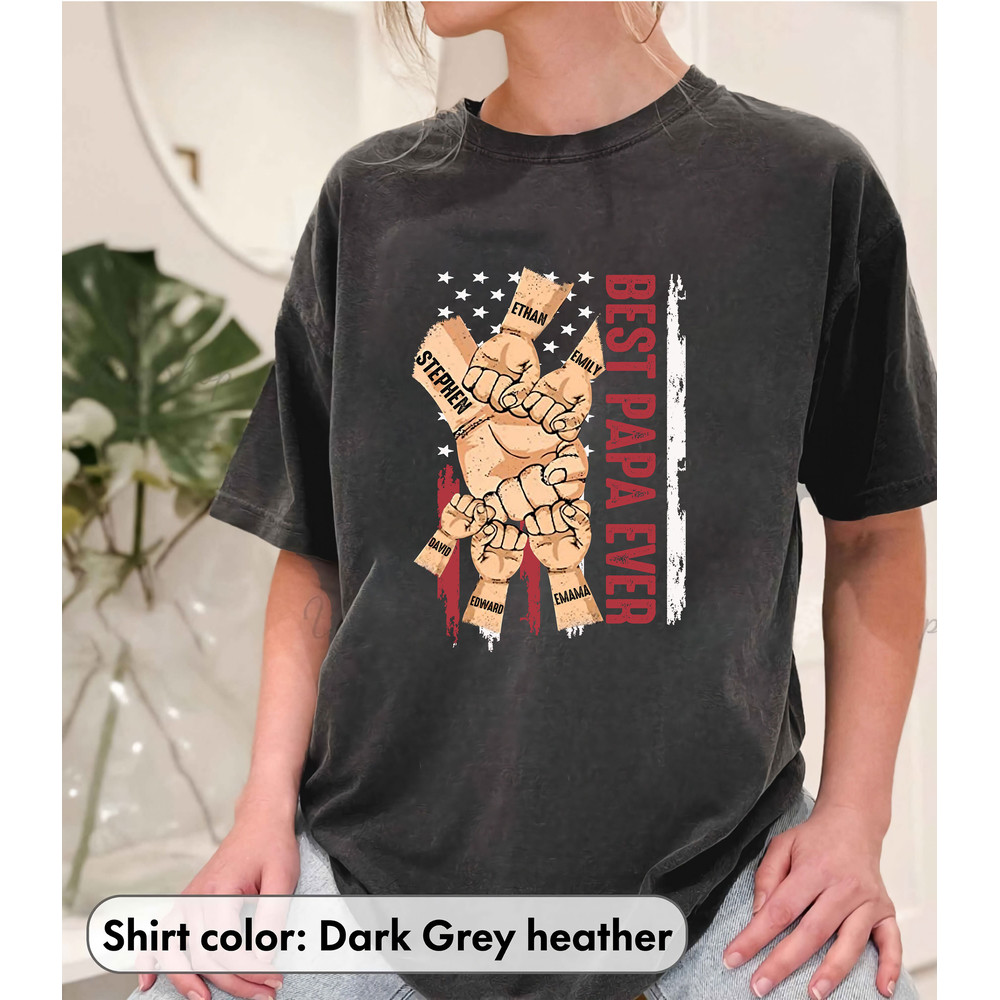 Personalized Best papa Ever Shirt, Fathers Day Shirt for papa, Gift for Grandfather, Papa T shirt, Fathers Day Gift from Tee - 5.jpg