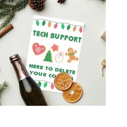 printable christmas holiday card instant download 5x7 inch - tech support here to delete your cookies