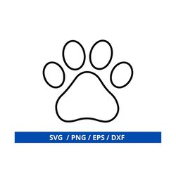 dog paw print svg, dog paw print digital download, paw print svg, paw svg, eps, png, svg, dxf, cricut, silhouette cut fi