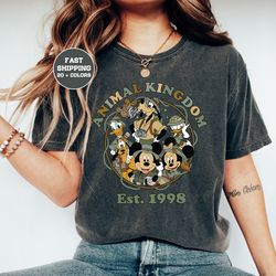retro disney animal kingdom comfort colors shirt, mickey and friends safari shirt, disney animal kingdom shirt women, an