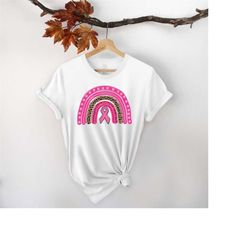 rainbow breast cancer shirt, cancer awareness, pink ribbon, cancer ribbon, breast cancer gift, cancer survivor, awarenes