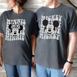 retro mickey comfort colors shirt, retro minnie shirt, disney couple shirt, disney vacation shirt, disneyland trip shirt