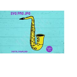 Saxophone SVG PNG JPG Clipart Digital Cut File Download for Cricut Silhouette Sublimation Printable Art - Personal Use O