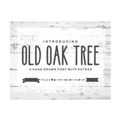 jp old oak tree font - farmhouse font - otf - open type font - hand drawn font - silhouette - cricut - digital download