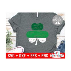 distressed shamrock svg - st. patrick's day svg - grunge - shamrock - clover svg - dxf - eps - silhouette - cricut cut f