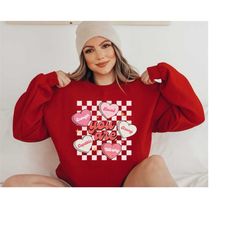 retro valentines sweatshirt, love vibes, valentines day, love pullover, womens love sweatshirt, red crewneck, you are en