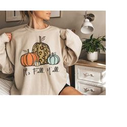 it's fall y'all shirt, women fall shirt, pumpkin shirt, cute fall sweatshirt, vintage pumpkin truck shirt, fall mom shir