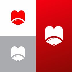 i love pencil logo symbol design 25