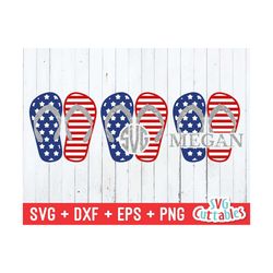 fourth of july flip flops svg - patriotic cut file - flag flip flops - svg - svg - dxf - eps - png - silhouette - cricut