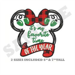 Large Minnie Christmas- Machine Embroidery Design