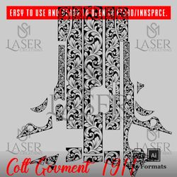 sm laser creations colt govment 1911 scroll design