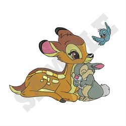 Bambi and Thumper Machine Embroidery Design
