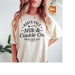 retro christmas comfort colors shirt, milk and cookies shirt, vintage santa christmas shirt, retro holiday shirt, ugly s