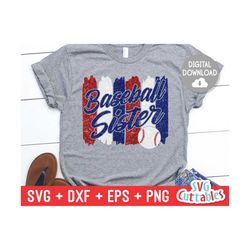 baseball sister svg - baseball svg - eps - dxf - png - baseball sister cut file - brush strokes - silhouette - cricut -