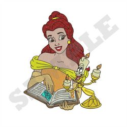 Belle and Lumiere Machine Embroidery Design