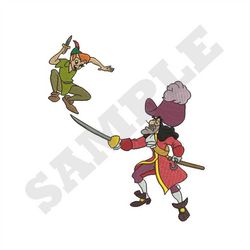 Peter and Captain Hook Machine Embroidery Design