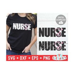 nurse svg - nurse cut file - distressed nurse - svg - dxf - eps - cut file -stethoscope - silhouette - cricut file - di