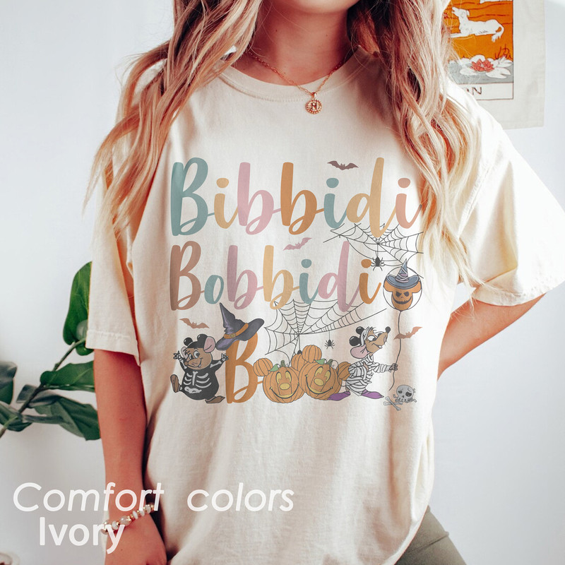 Bibbidi Bobbidi Boo Halloween Comfort Colors Shirt, Jaq And Gus Shirt,Halloween Pumpkin Shirt, Disney Cinderella Shirt, Halloween Group Tee - 2.jpg