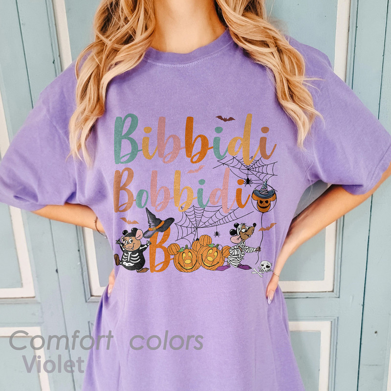 Bibbidi Bobbidi Boo Halloween Comfort Colors Shirt, Jaq And Gus Shirt,Halloween Pumpkin Shirt, Disney Cinderella Shirt, Halloween Group Tee - 4.jpg