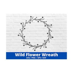 wild flower wreath svg, wild flower wreath illustration clipart, flower wreath svg,wild flower png