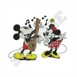 Minnie and Mickey Folk Dance Machine Embroidery Design