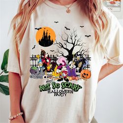 retro halloween disney villains shirt, vintage mickey and friends halloween shirt, mickey's not-so-scary halloween party