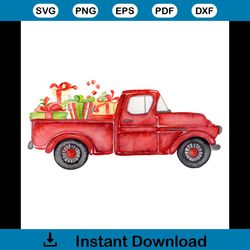 red christmas truck gifts new year svg, christmas svg, christmas truck svg, truck gift svg, christmas gift svg, merry ch