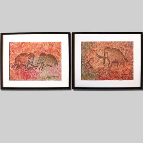 Modern painting interior Watercolor painting Abstract painting Pastel drawing Prehistoric man painting Ancient art Naive