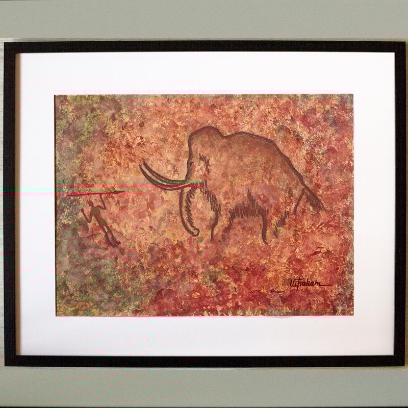 Drawing-of-a-prehistoric-hunters-is-a-modern-abstract-watercolor-drawing-on-paper-Painting-for-interior-as-a-gift-mammoth-hunting-by-prehistoric-man.jpg