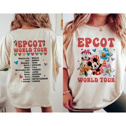 disney epcot world tour shirt, retro disney epcot shirt, mickey and friends, drinking around the world, epcot center 198