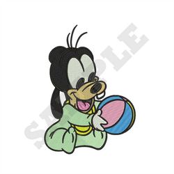Baby Goofy and Ball Machine Embroidery Design