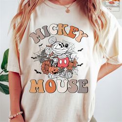 vintage disney mickey mouse halloween shirt, mickey mummy floral shirt, halloween mickey est. 1928 shirt, disney mickey