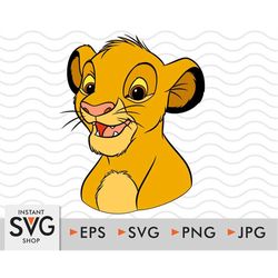 lion king simba svg, cricut, silhouette, cut file, clipart, layered svg, simba cut files, svg files, svg clipart, png