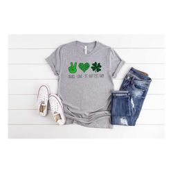 Peace Love St. Pattys Day Shirt, St Patricks Day Shirt, Irish Gifts, Shamrock Shirt, Leopard Shamrock, Lucky Shirt, Iris