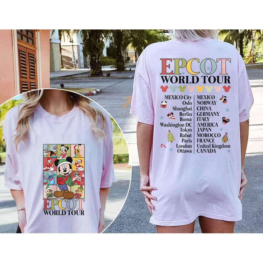 Disney Epcot Christmas Shirt, Epcot World Tour Shirt, Mickey and Friends Christmas Shirt, Magic Kingdom Shirt, Disney Christmas Shirt - 3.jpg