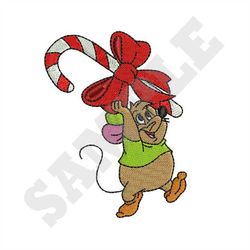 Mouse and Candy Cane Machine Embroidery Design